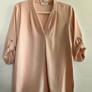 Calvin Klein 3/4 Sleeve Roll Tab Blouse